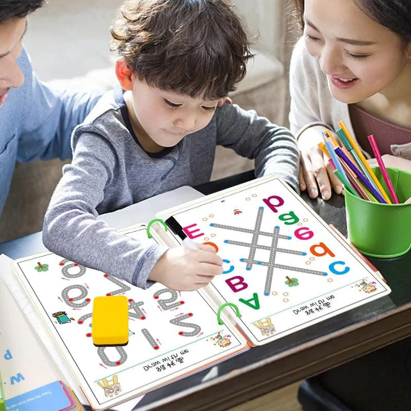 🖍️ Children Montessori Drawing Toy Pen Control Training Color Shape Math Match Game Set