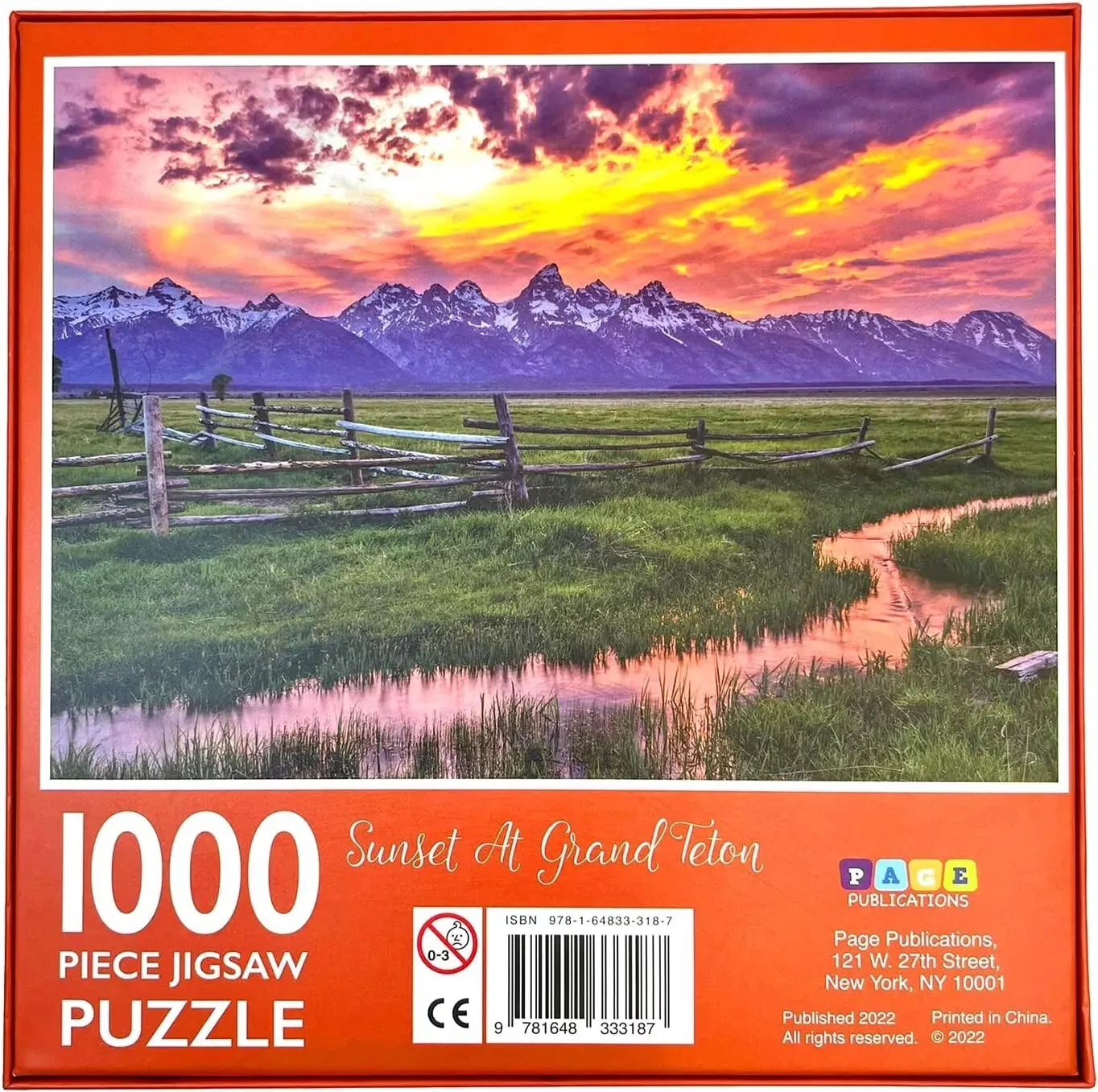 1000-Piece Jigsaw Puzzle, Sunset At Grand Teton