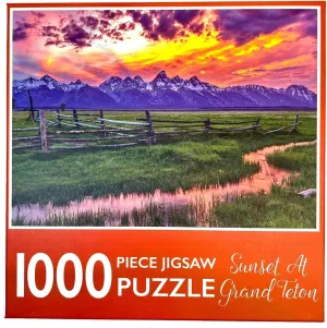 1000-Piece Jigsaw Puzzle, Sunset At Grand Teton