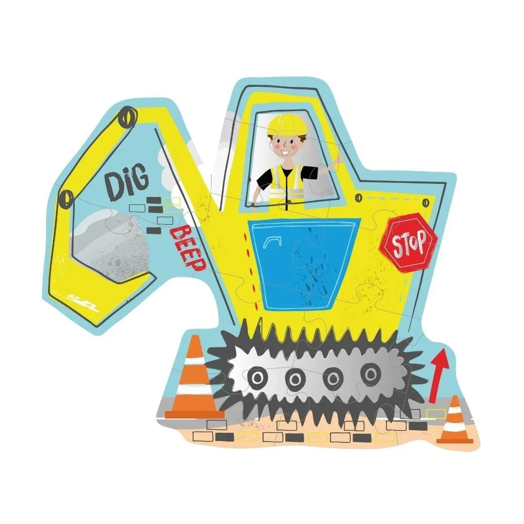 12 Piece Shaped Jigsaw Puzzle - Digger