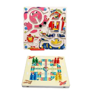 2 In 1 Toddler Maze Puzzle Fun Farm  Flying Chess Board Game Balance Training Toys for Kids