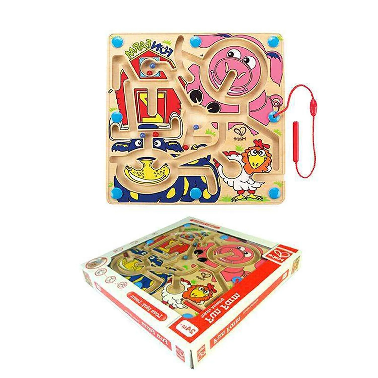 2 In 1 Toddler Maze Puzzle Fun Farm  Flying Chess Board Game Balance Training Toys for Kids