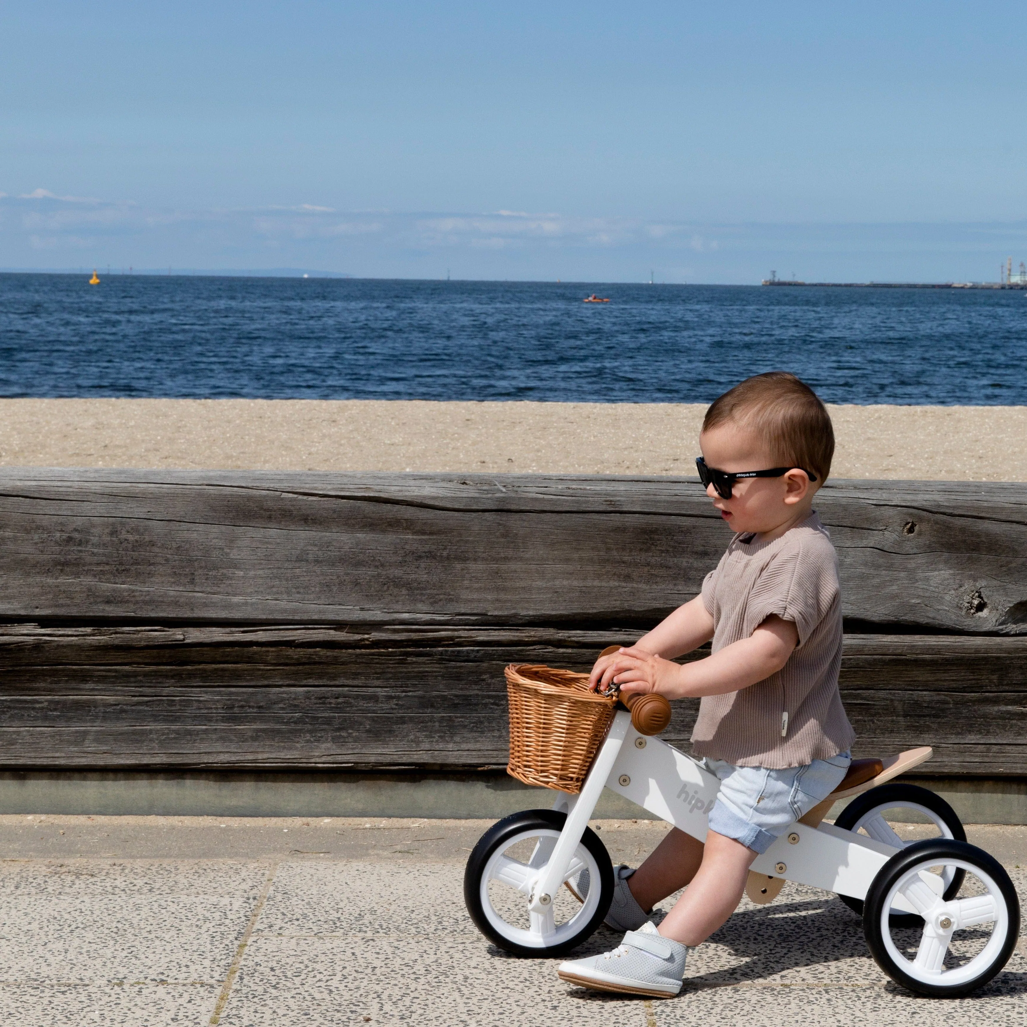 2 in 1 Toddler Mini-Trike/Balance Bike with Wicker Basket