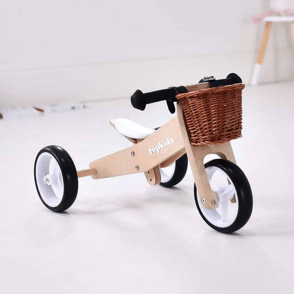 2 in 1 Toddler Mini-Trike/Balance Bike with Wicker Basket