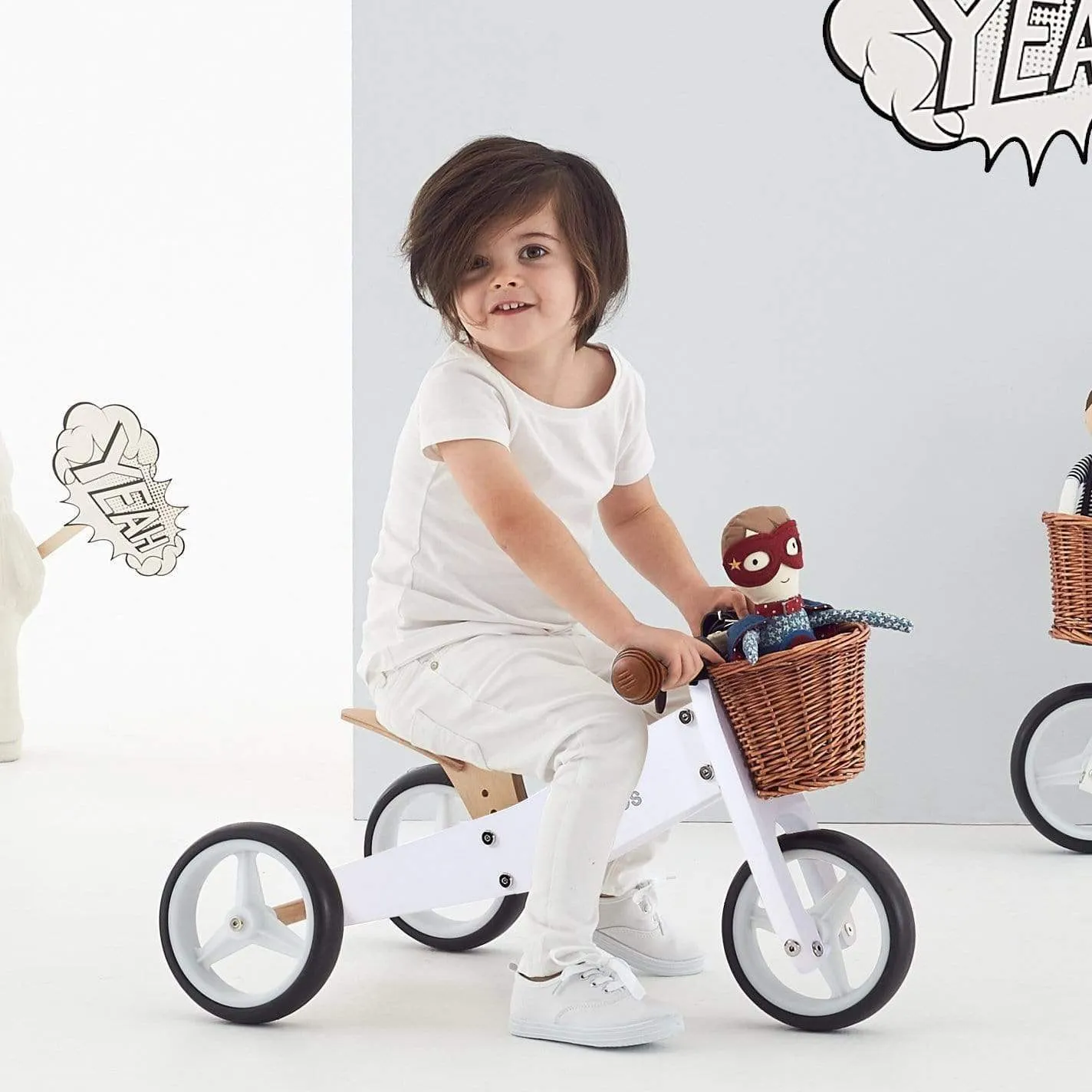 2 in 1 Toddler Mini-Trike/Balance Bike with Wicker Basket