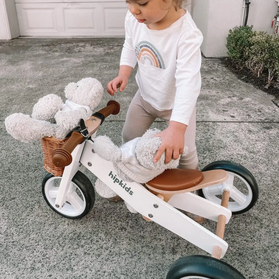 2 in 1 Toddler Mini-Trike/Balance Bike with Wicker Basket