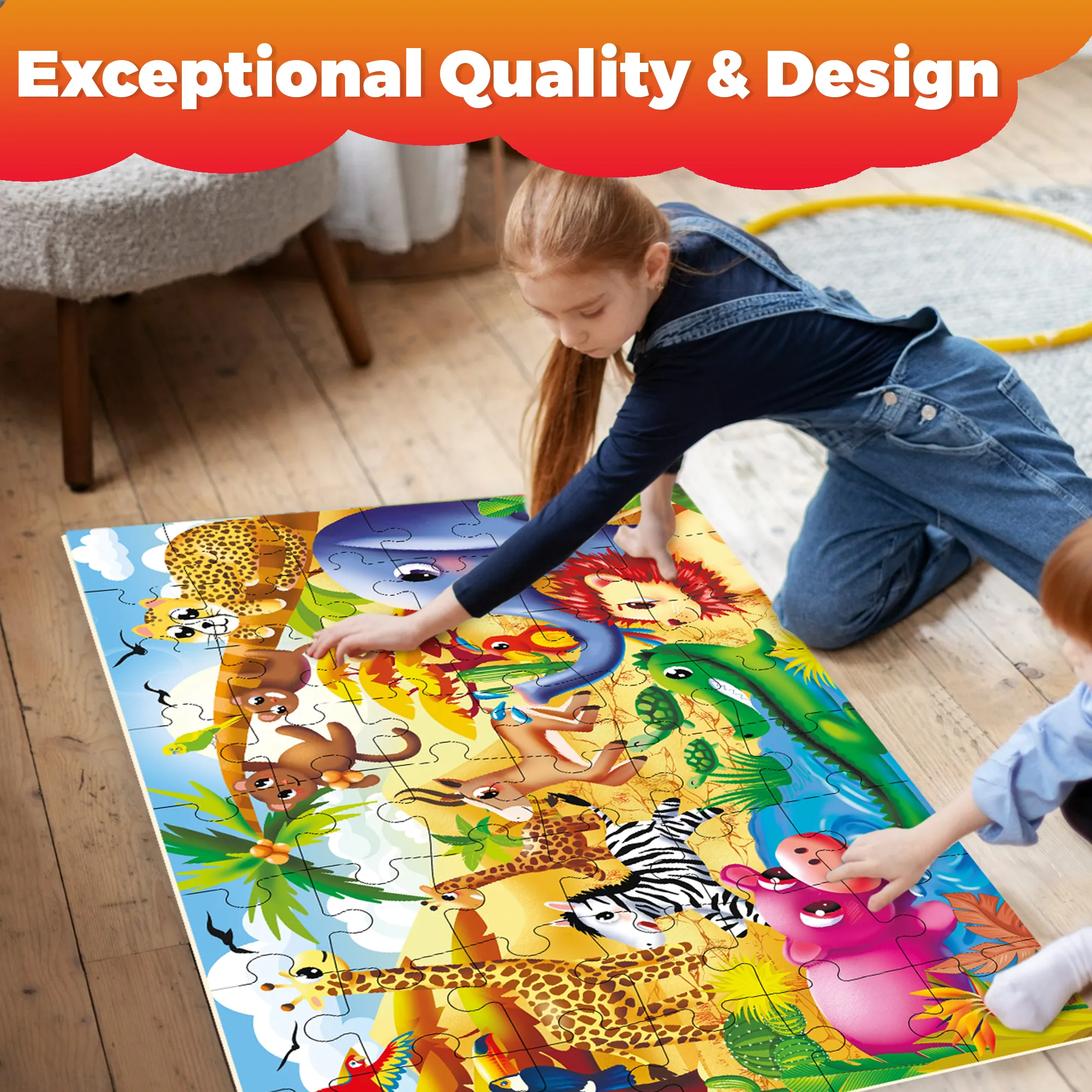 2x3 FT Giant Floor Puzzles for Kids Ages 4-6 | Africa