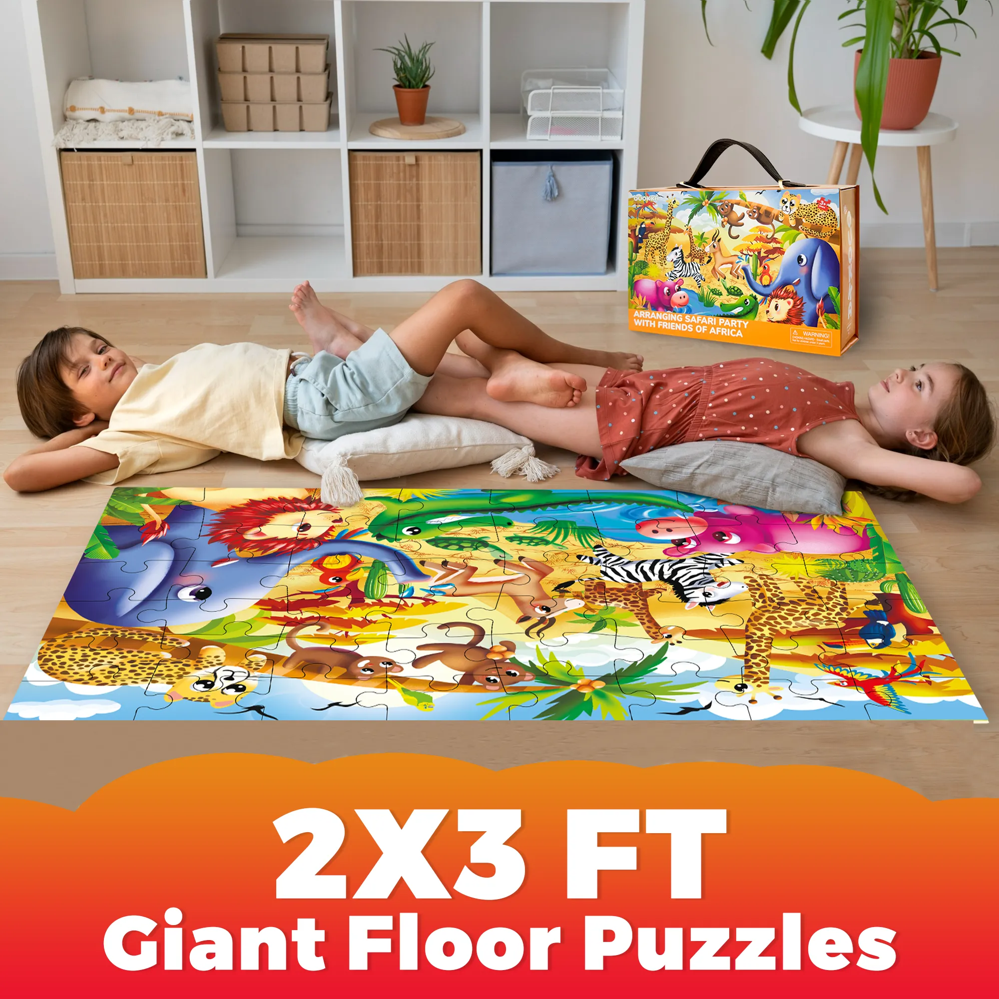 2x3 FT Giant Floor Puzzles for Kids Ages 4-6 | Africa