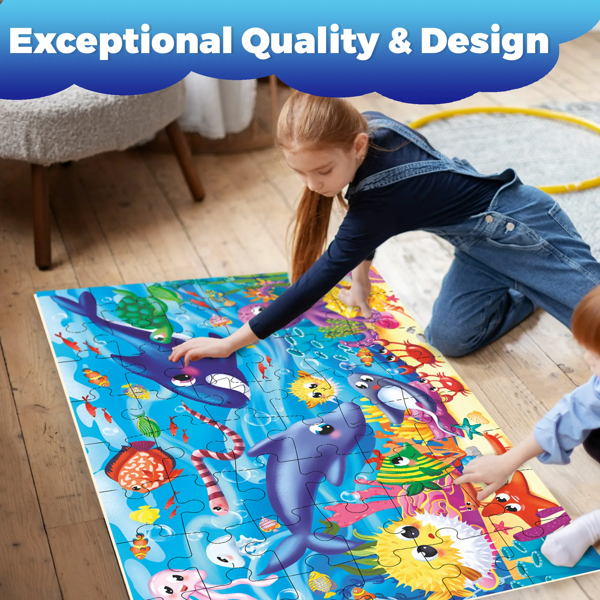 2x3 FT Giant Floor Puzzles for Kids Ages 4-6 | Ocean