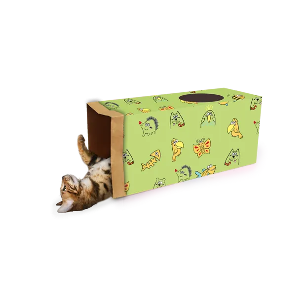 All For Paws Afp Cat Toy Cartoon Kraft Paper Cat Tunnel Green each