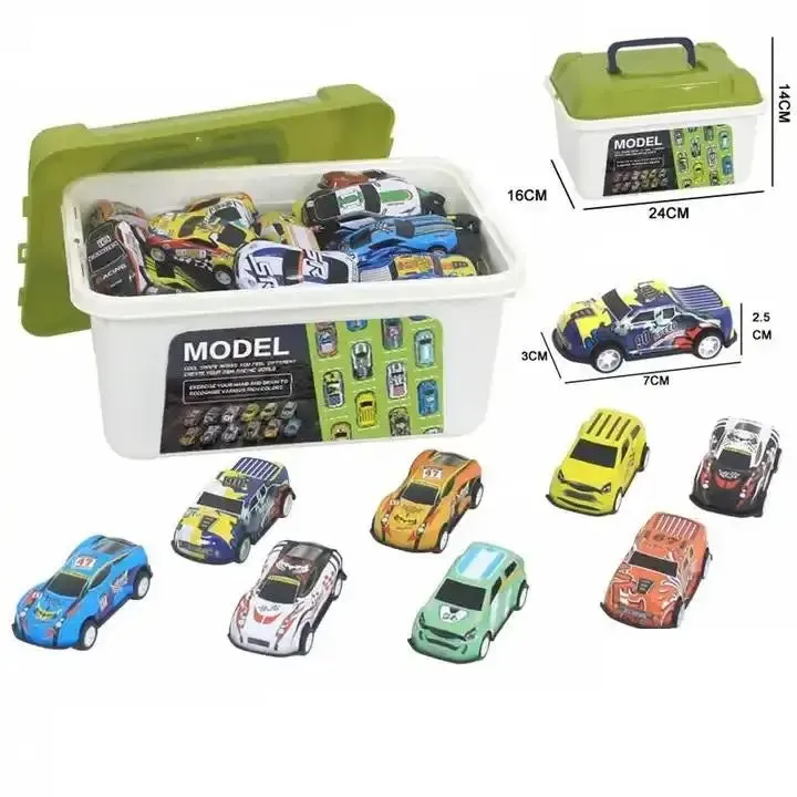 Alloy Racing Car Toy Set with Storage Box - Exciting Collectible Models