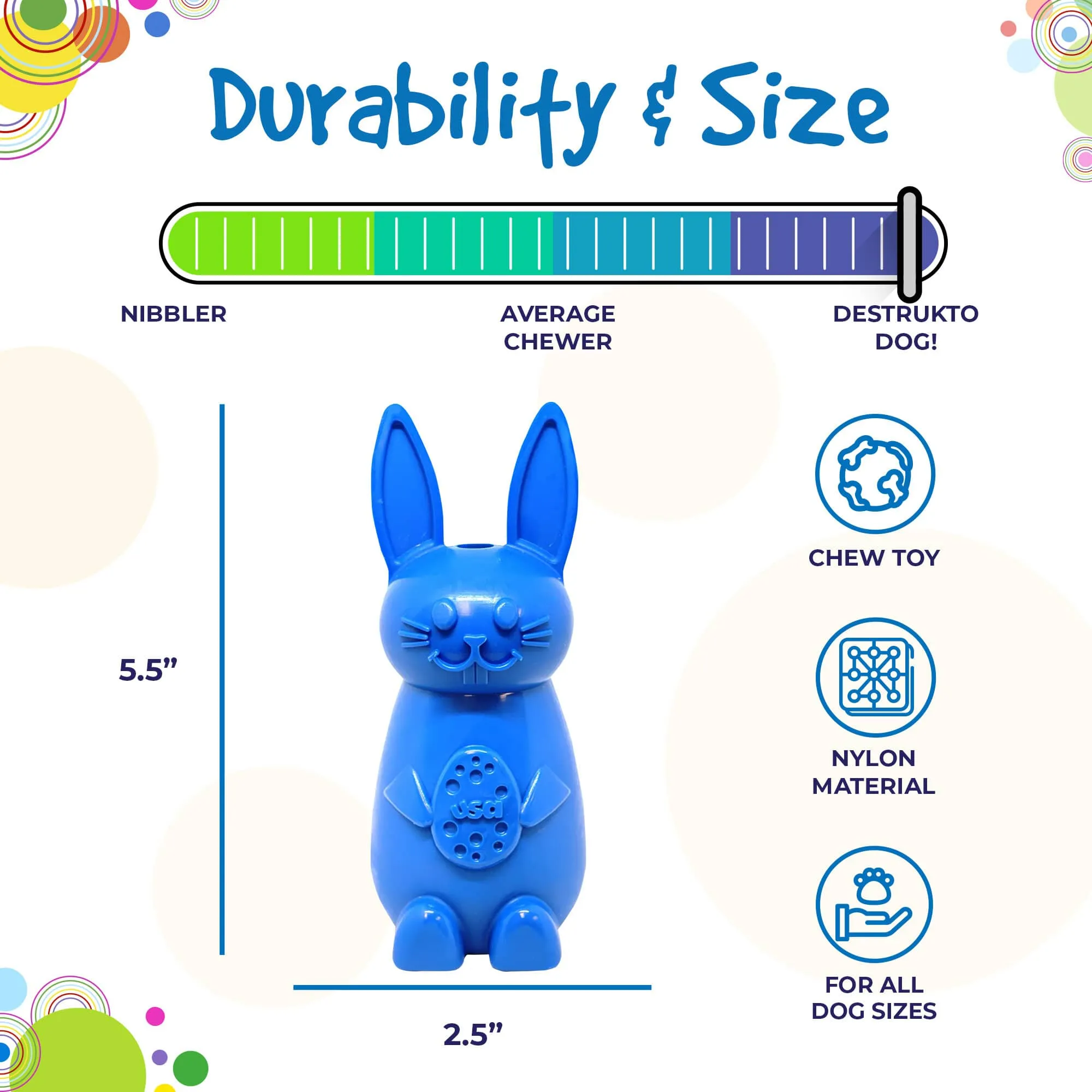 Bunny eChew Durable Nylon Chew and Enrichment Toy