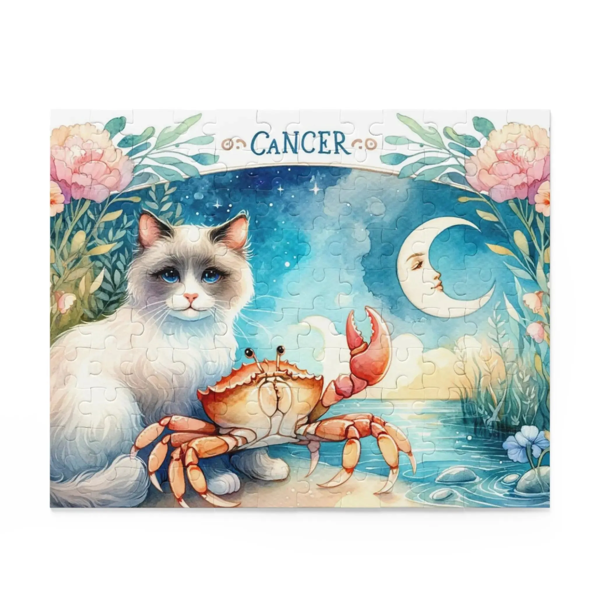 Cancer Zodiac Birthday Puzzle - Cat Lover Gift 120, 252, or 500 -piece options