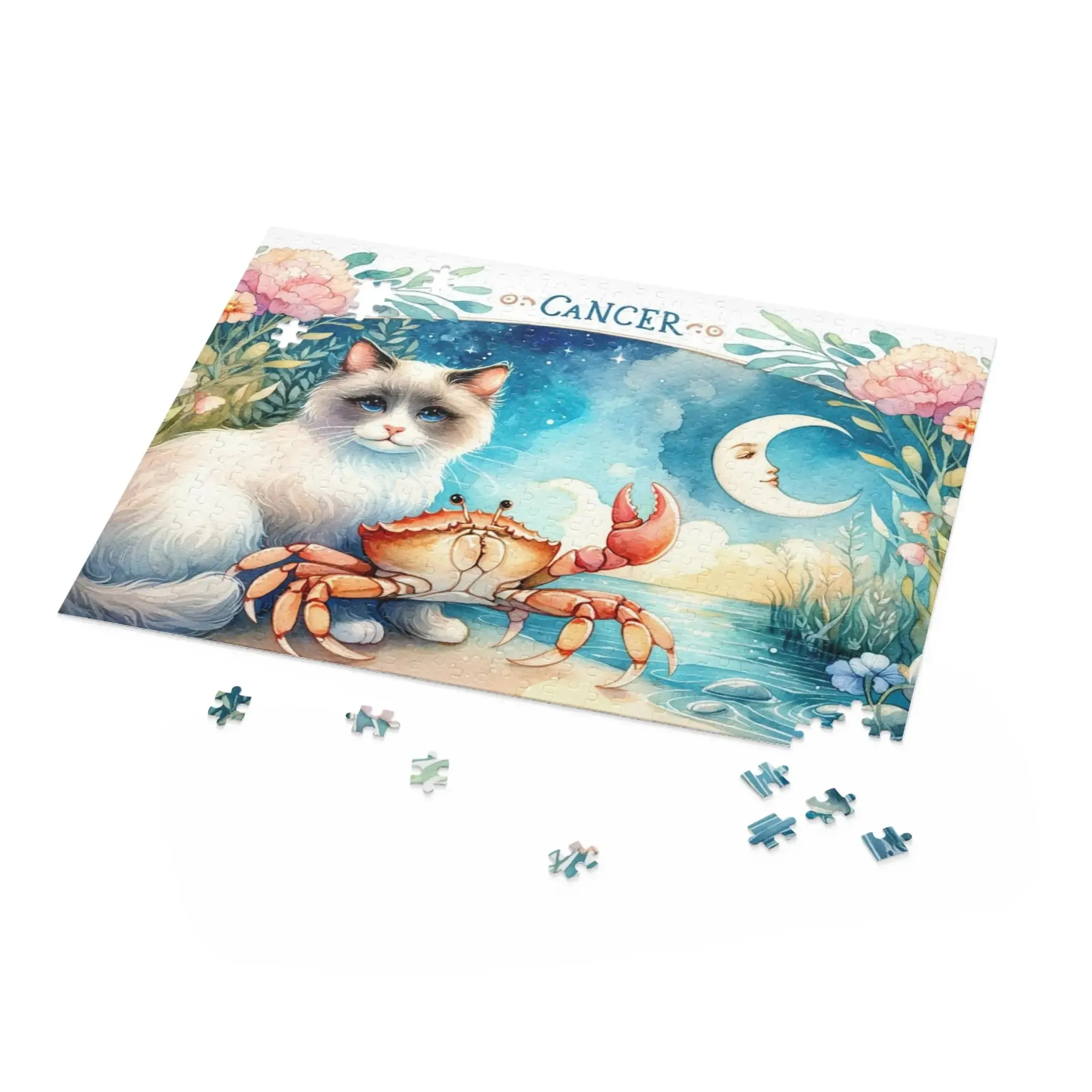 Cancer Zodiac Birthday Puzzle - Cat Lover Gift 120, 252, or 500 -piece options