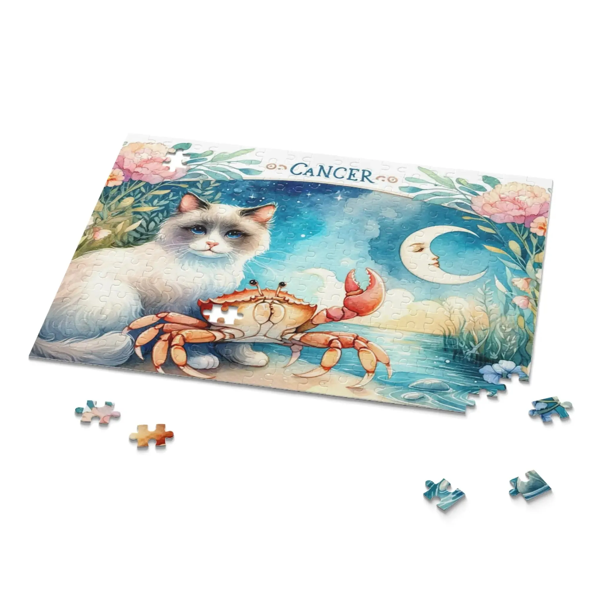 Cancer Zodiac Birthday Puzzle - Cat Lover Gift 120, 252, or 500 -piece options