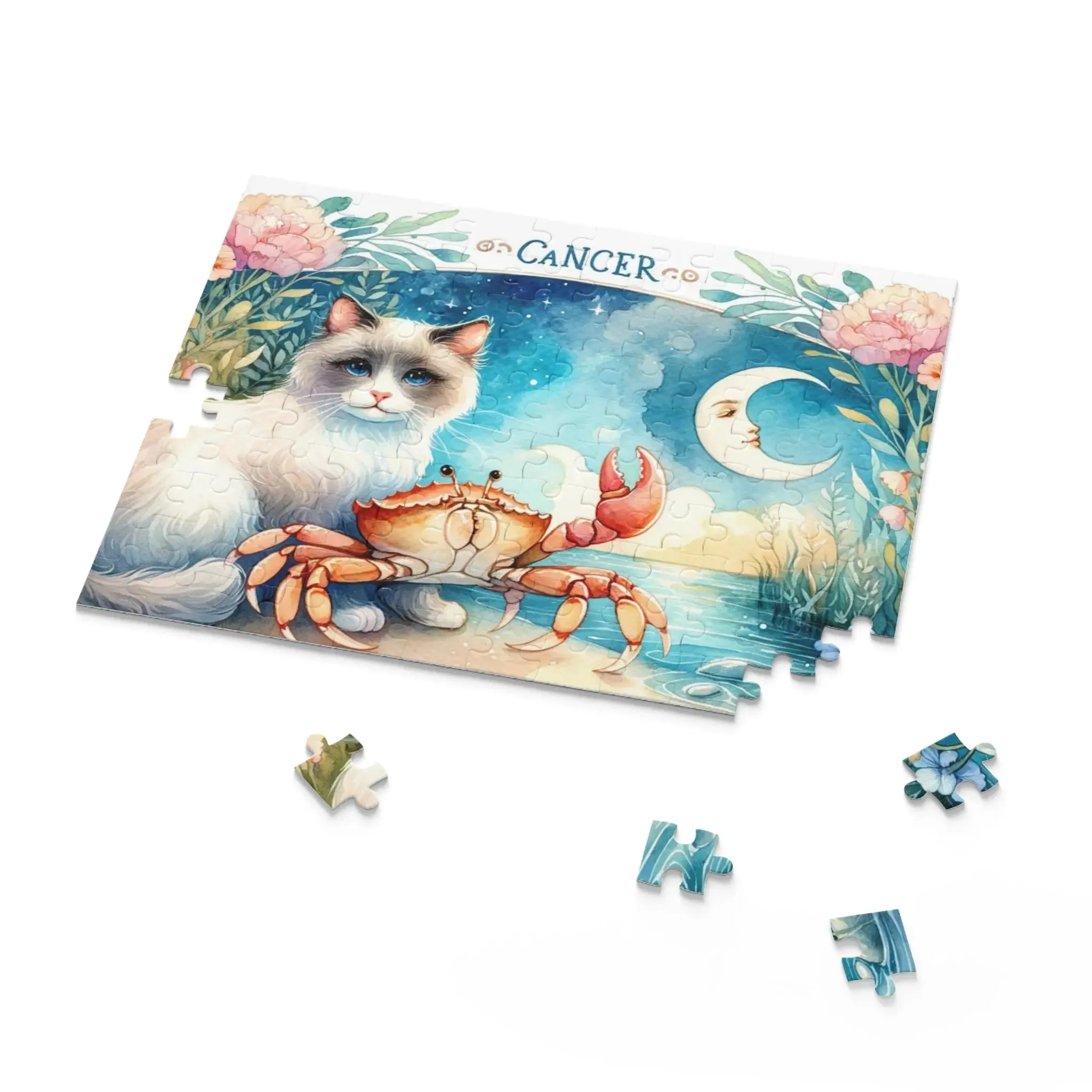 Cancer Zodiac Birthday Puzzle - Cat Lover Gift 120, 252, or 500 -piece options