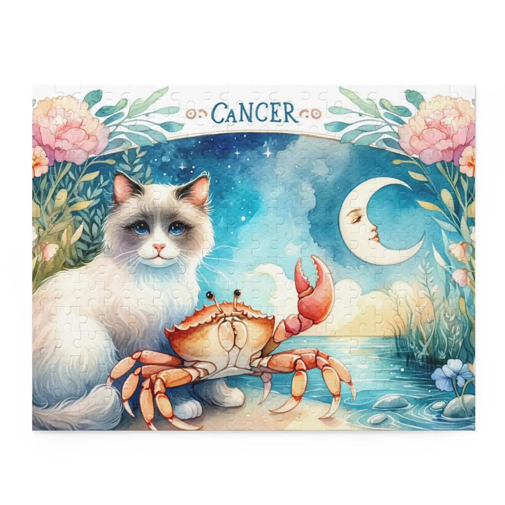 Cancer Zodiac Birthday Puzzle - Cat Lover Gift 120, 252, or 500 -piece options