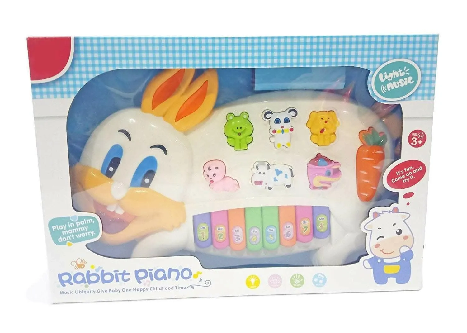 Cartoon Rabbit Keyboard for Kids/Musical Toys Piano for Babies with Different Voices