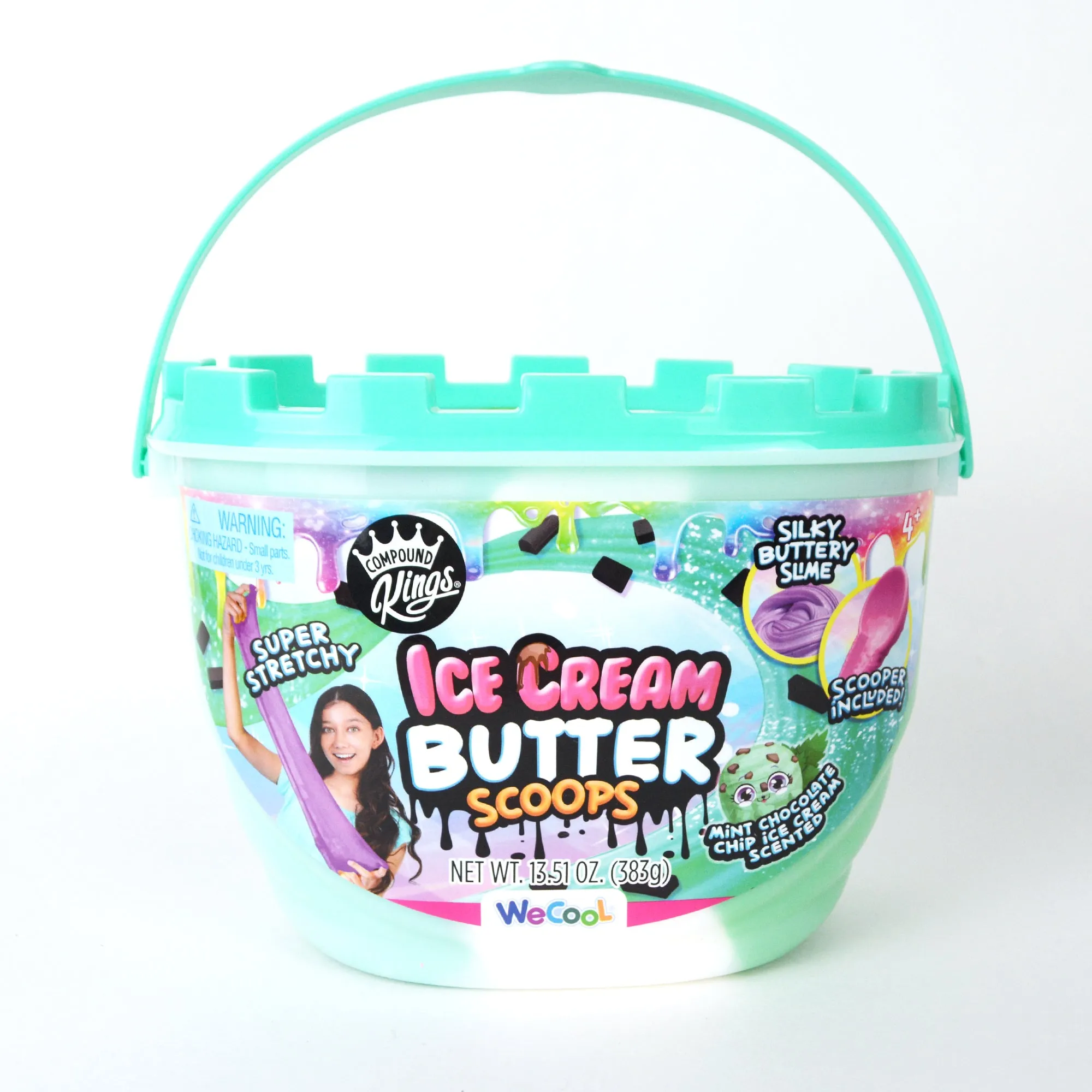 COMPOUND KINGS Fluffy Ice Cream Butter Scoops Compound Bucket For Girls & Boys | Sensory Toys | Non-Sticky | Stress Relieving Tactile |  Ages 4   |  (Mermaid Mint Chocolate Chunk)