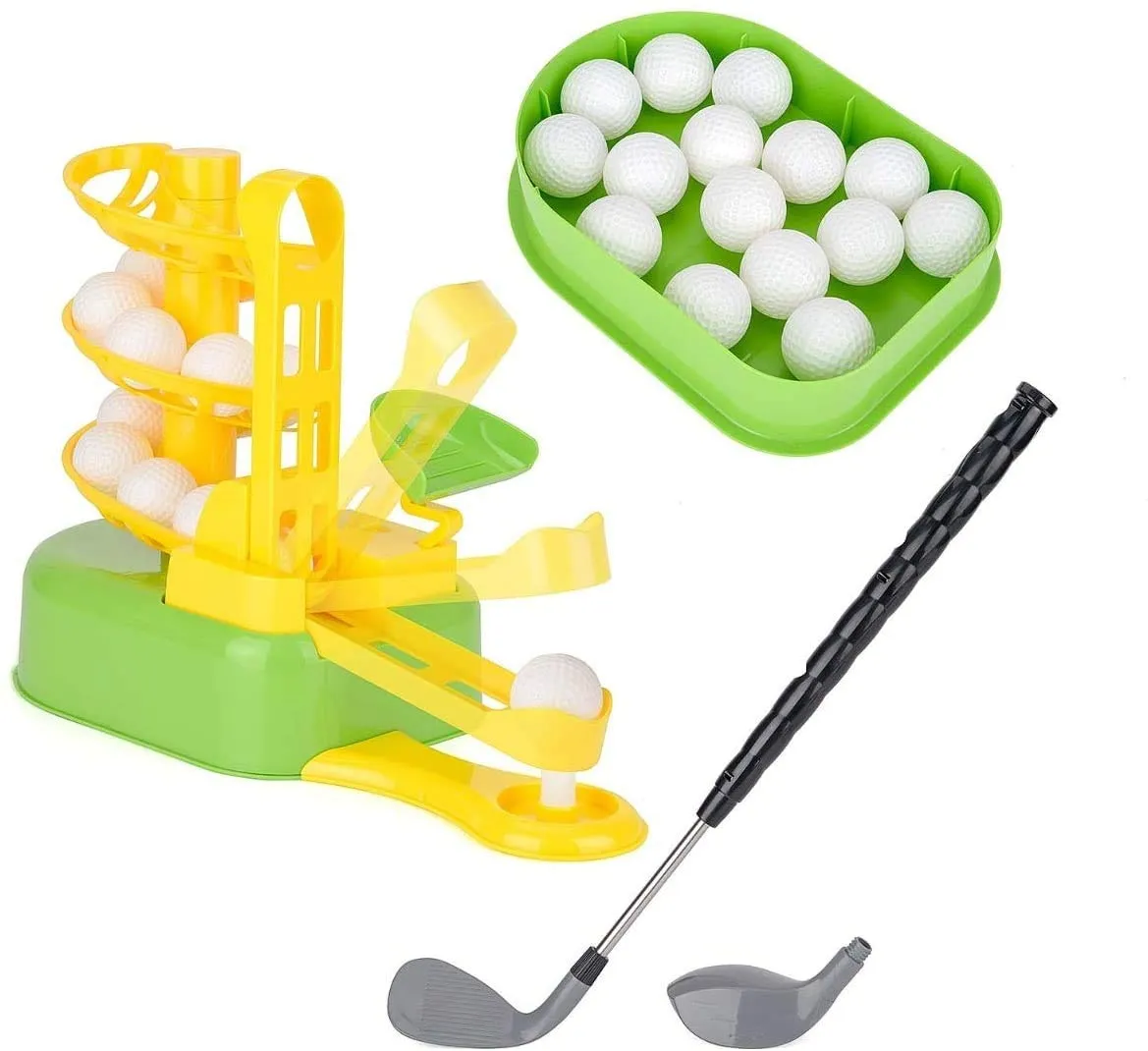 Dazmers Kids Golf Toys Set, Training Golf Balls & Clubs Equipment, Indoor Outdoor Sport