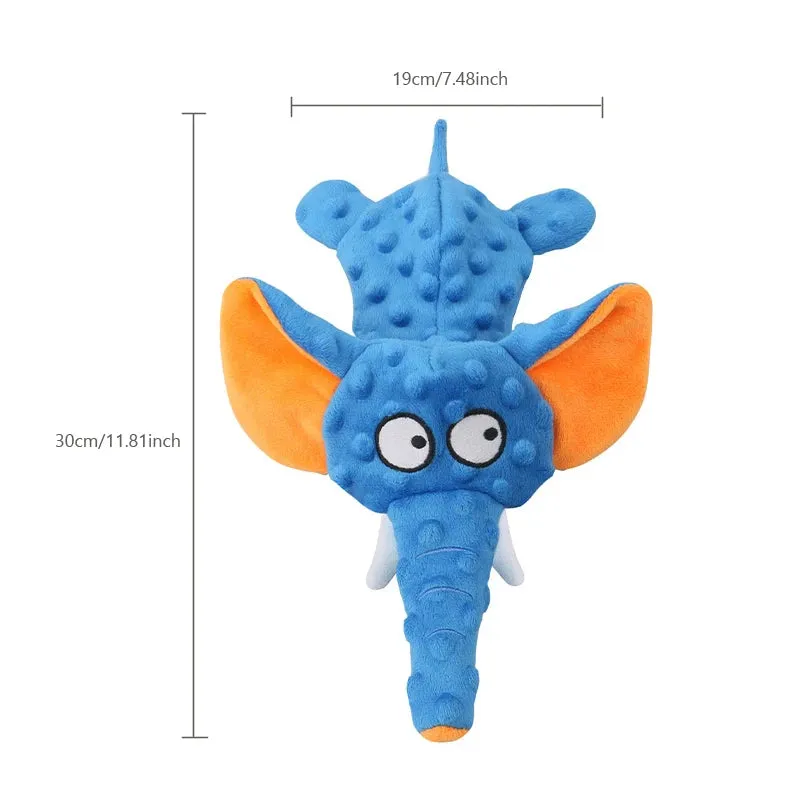 Durable Elephant Plush Dog Toy with Squeaker