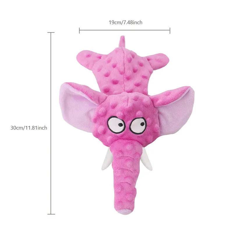 Durable Elephant Plush Dog Toy with Squeaker