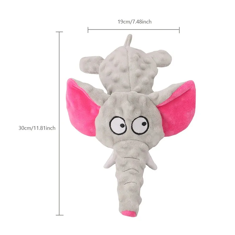 Durable Elephant Plush Dog Toy with Squeaker