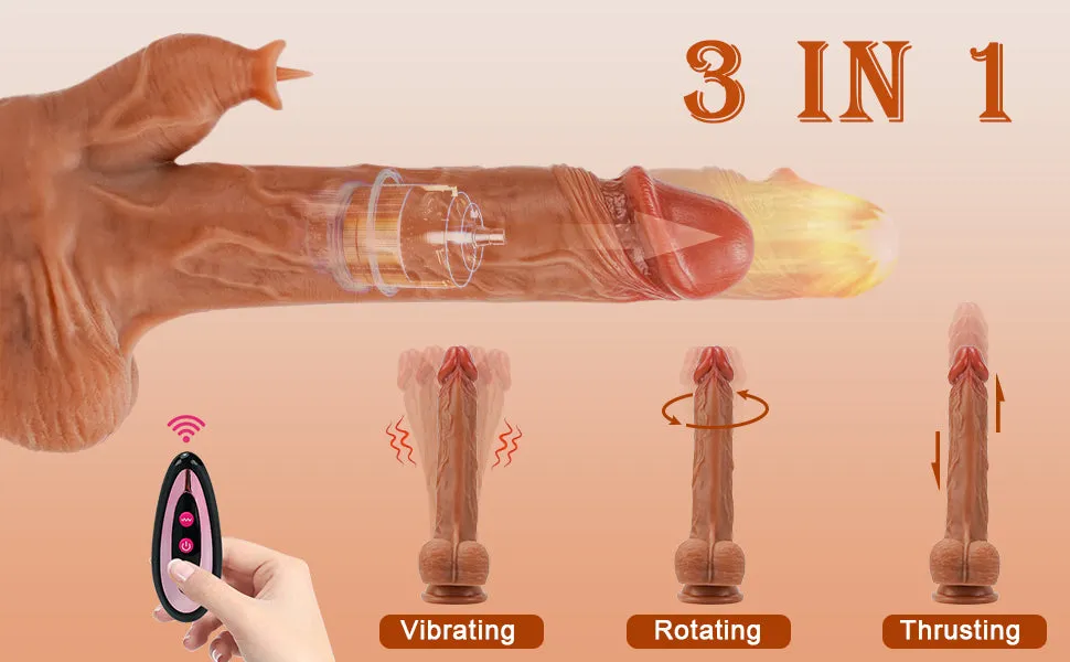 Erocraves multi function thrusting and rabbit licking dildo