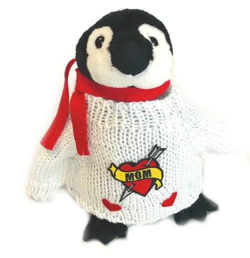 I Love Mom Penguin Happy Mother's Day Plush (10" Tall)