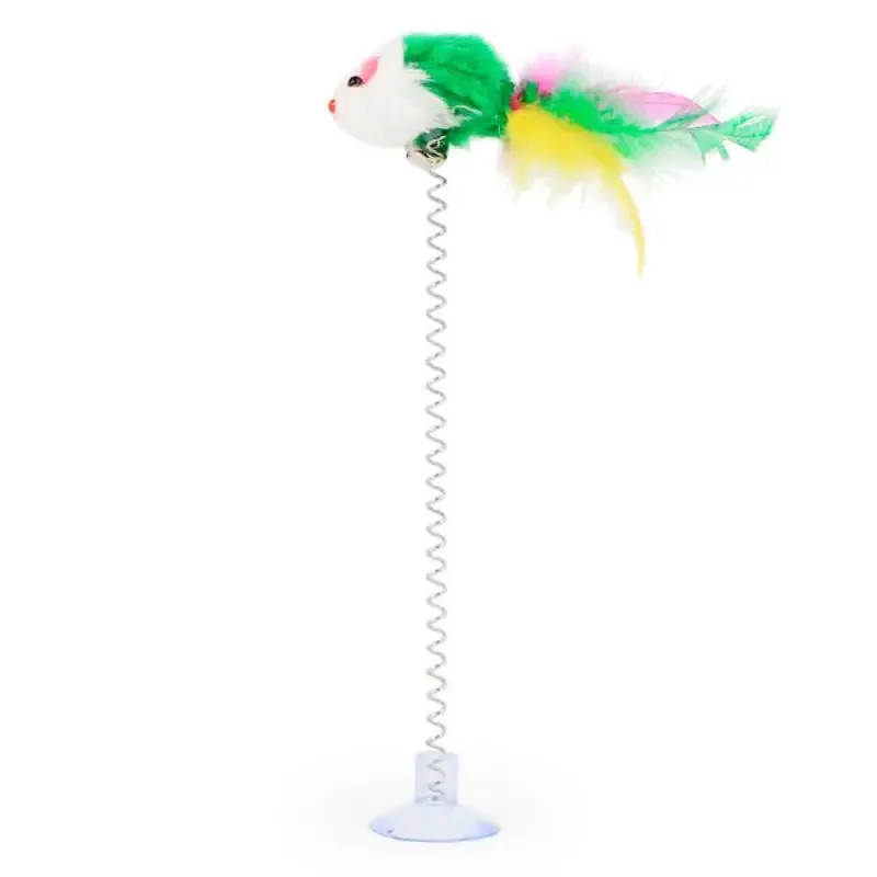 Interactive Spring Mouse & Feather Cat Toy