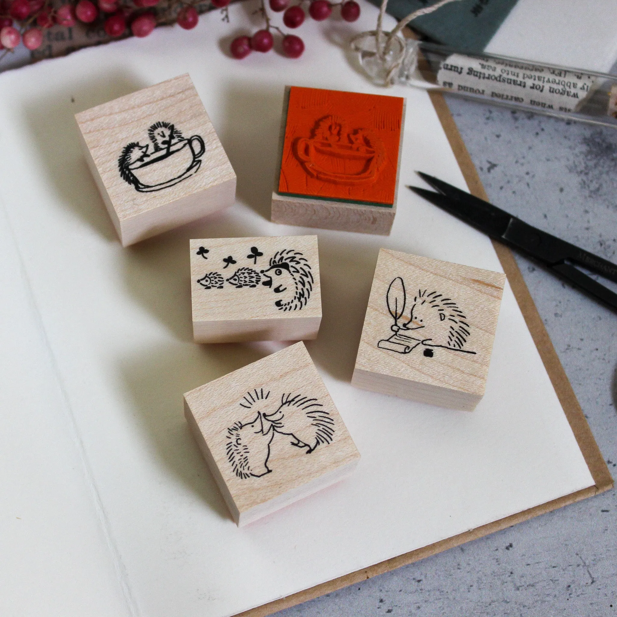 Japanese Rubber Stamps : Hedgehogs