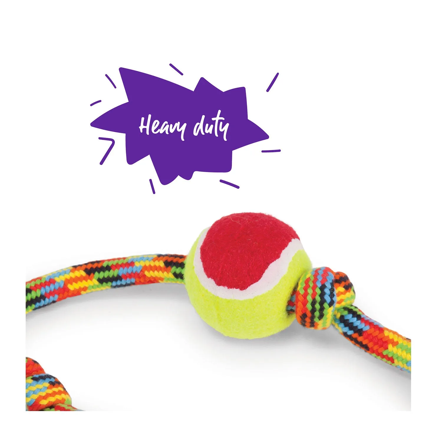 Kazoo Braided Rope Sling Tennis Ball Dog Toy