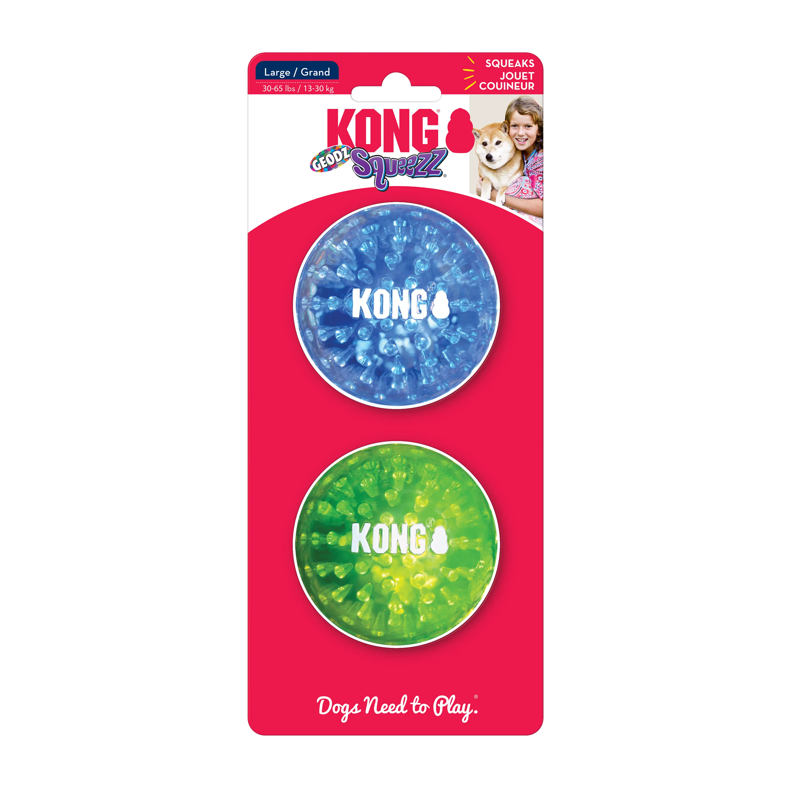 Kong Squeezz Geodz, Assorted 2-Pack, Dog Toy