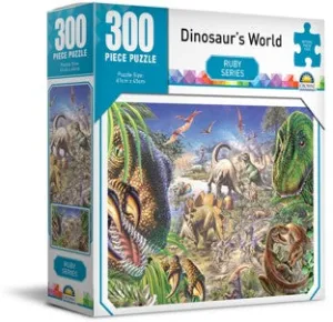 MJM Crown 300 Piece Puzzle Ruby Series Dinosaur's World