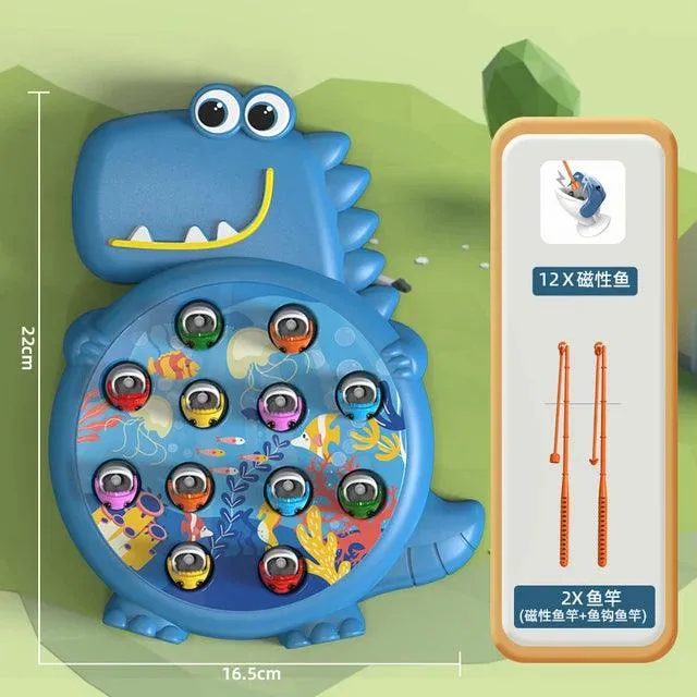 Montessori-Inspired Dinosaur Magnetic Fishing Game for Kids