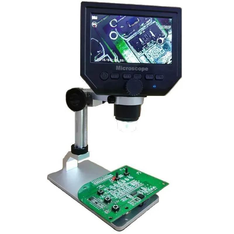 Mustool G600 Digital Metal Stand 1-600X 3.6MP Microscope Magnifier 4.3in HD LCD