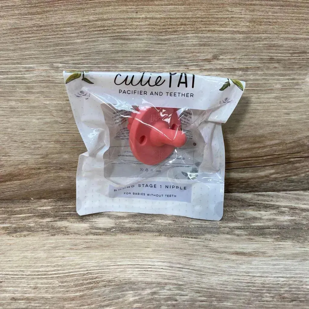 NEW Ryan & Rose Cutie PAT Round Pacifier   Teether Stage 1 Sorbet