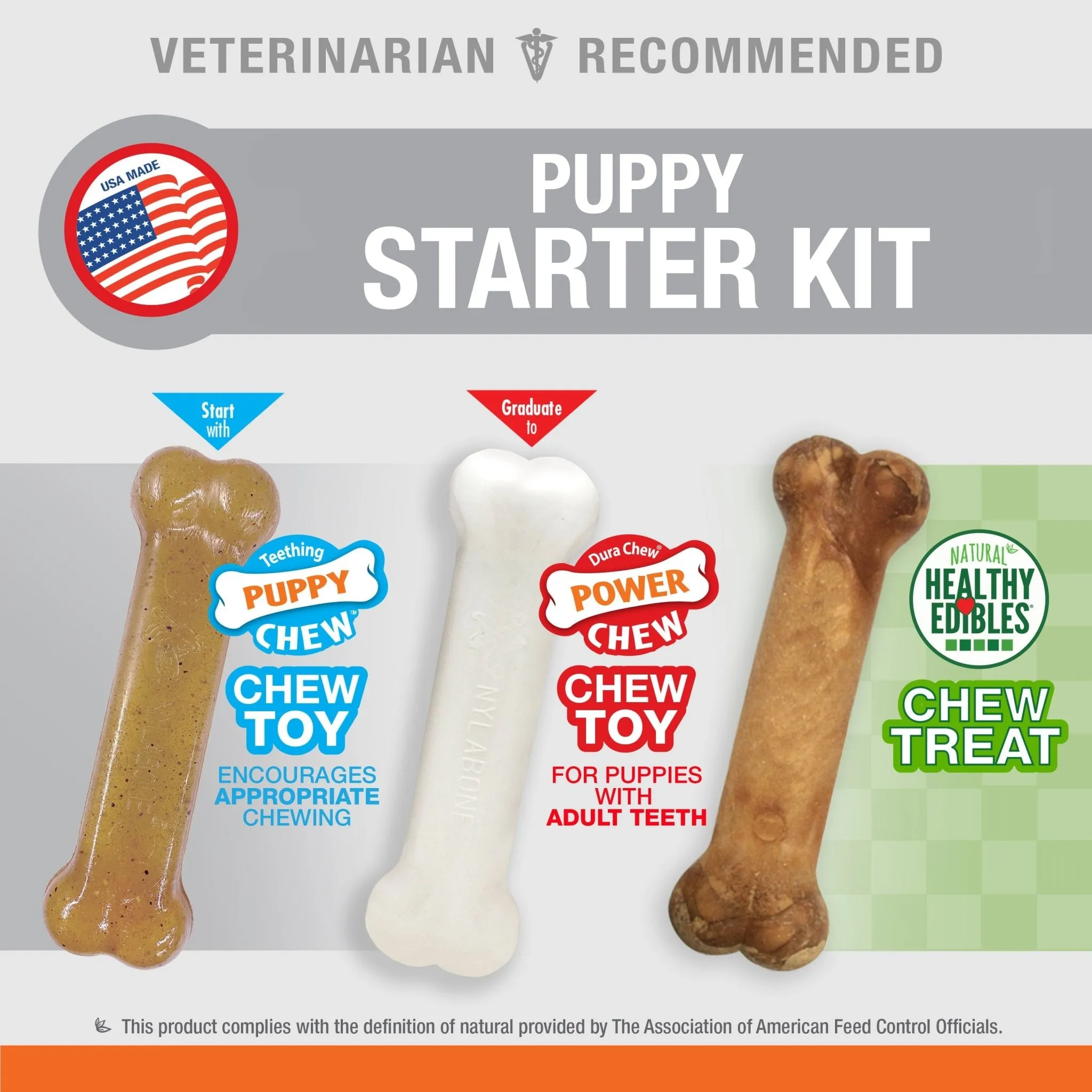 Nylabone Puppy Starter Kit, 3 pack