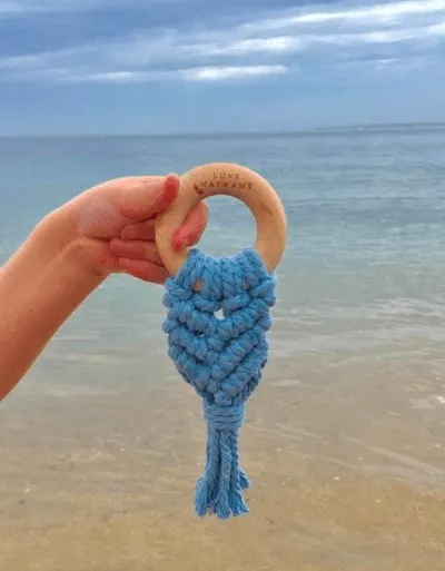 Ocean Blue Macrame Teether