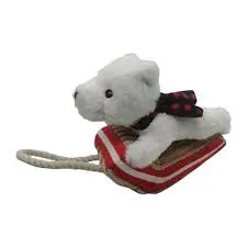 Polar Bear Squeaker Tug Holiday Toy