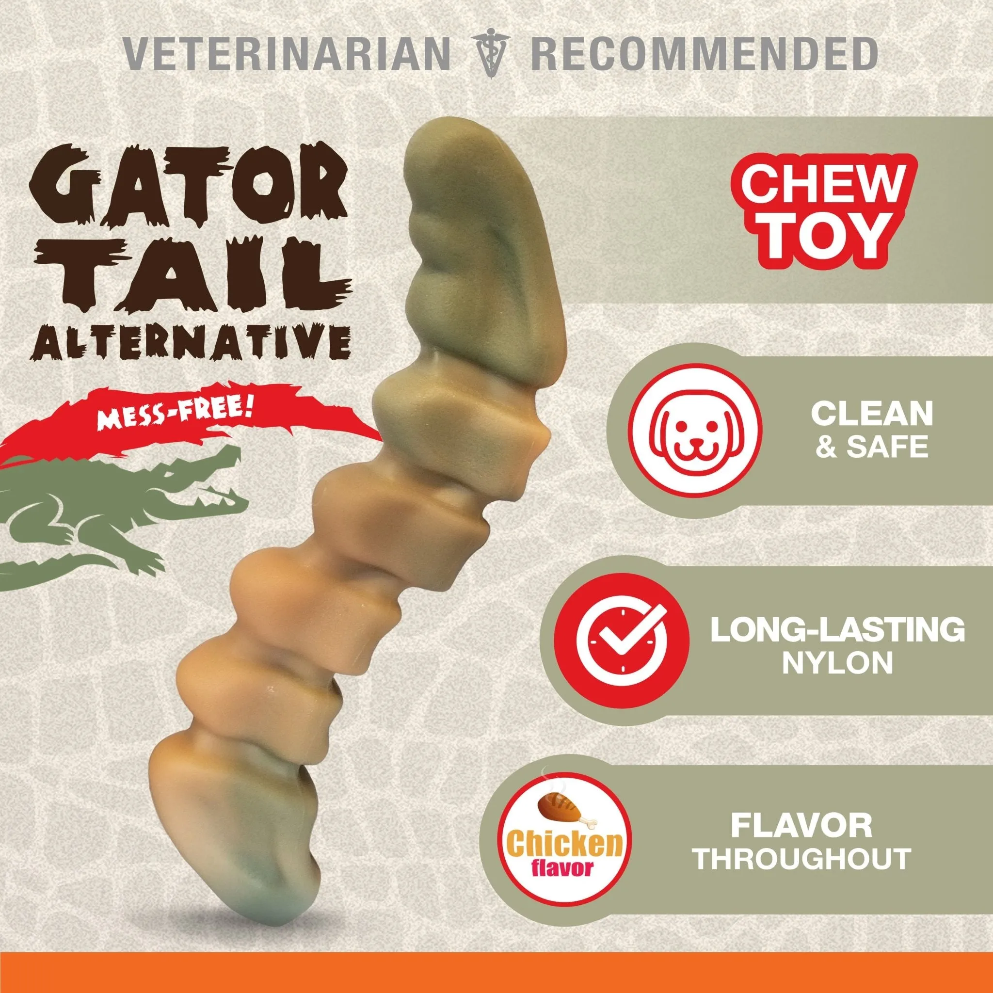 Power Chew Gator Tail, Chicken, Large/Giant, Up to 50 lbs