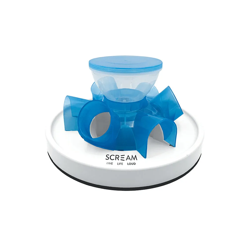 Scream Interactive Tunnel Feeder Blue Cat Toy