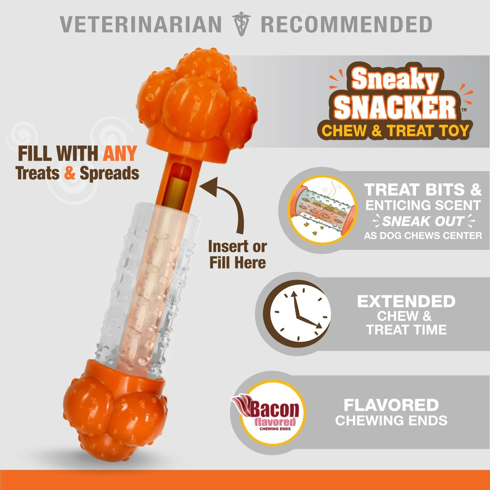 Sneaky Snacker Dog Treat Toy, Bacon