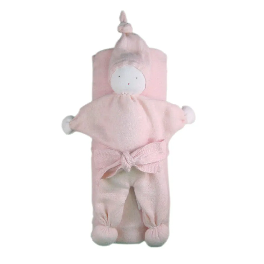 Soft Organic Cotton Swaddle Blanket and Teething Toy Gift Set