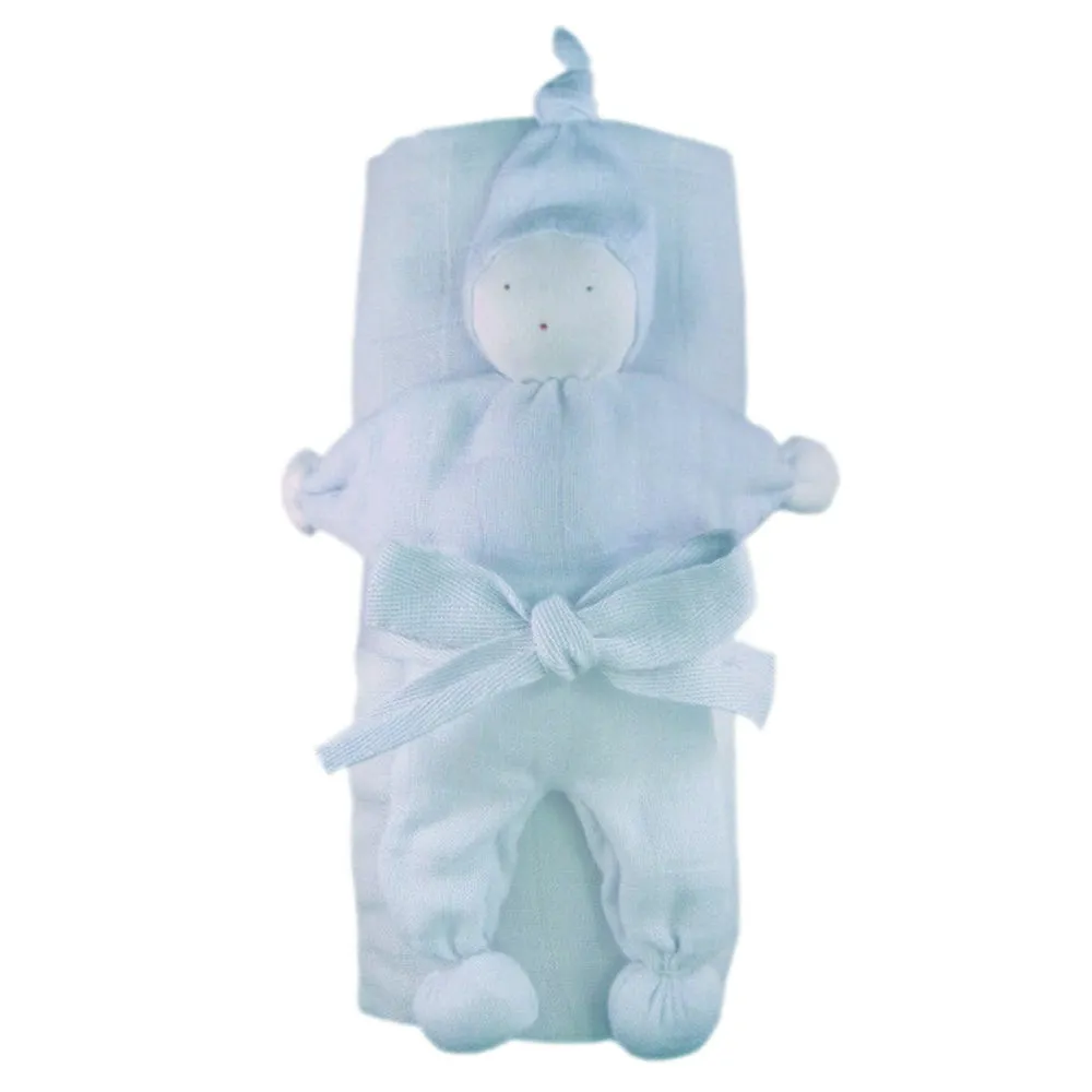 Soft Organic Cotton Swaddle Blanket and Teething Toy Gift Set