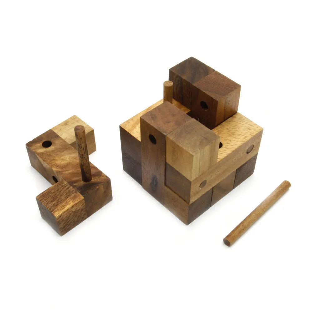 The ancient Key wooden brain teaser Locking challenge puzzle