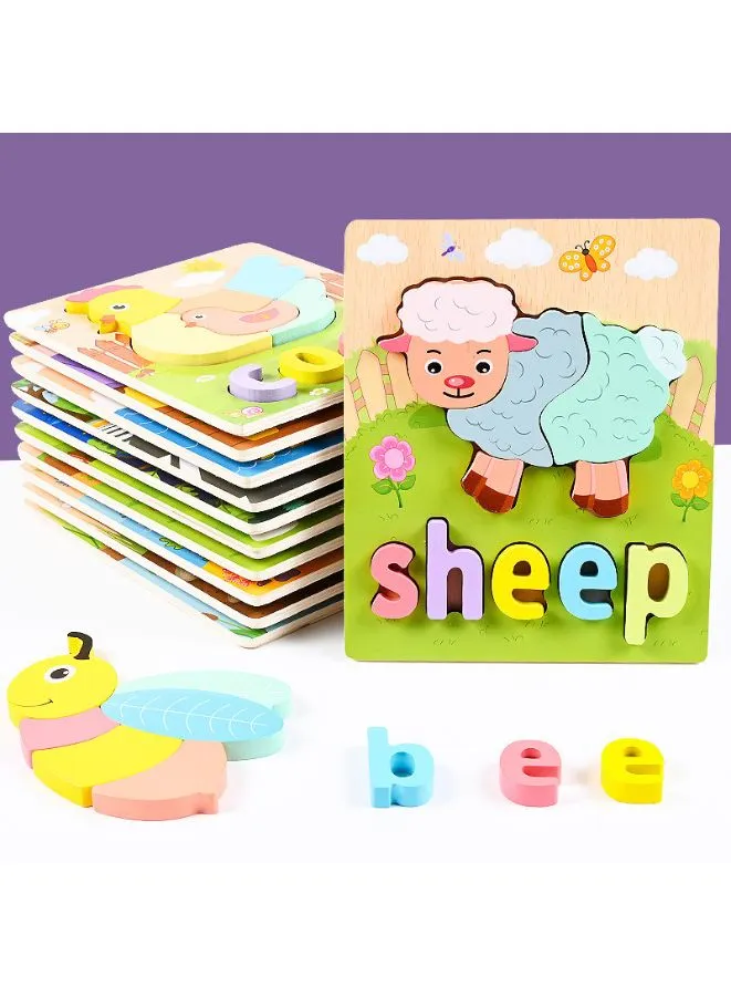 Wooden 3D Puzzle Educational Toys for Children Teaching Aid Frog