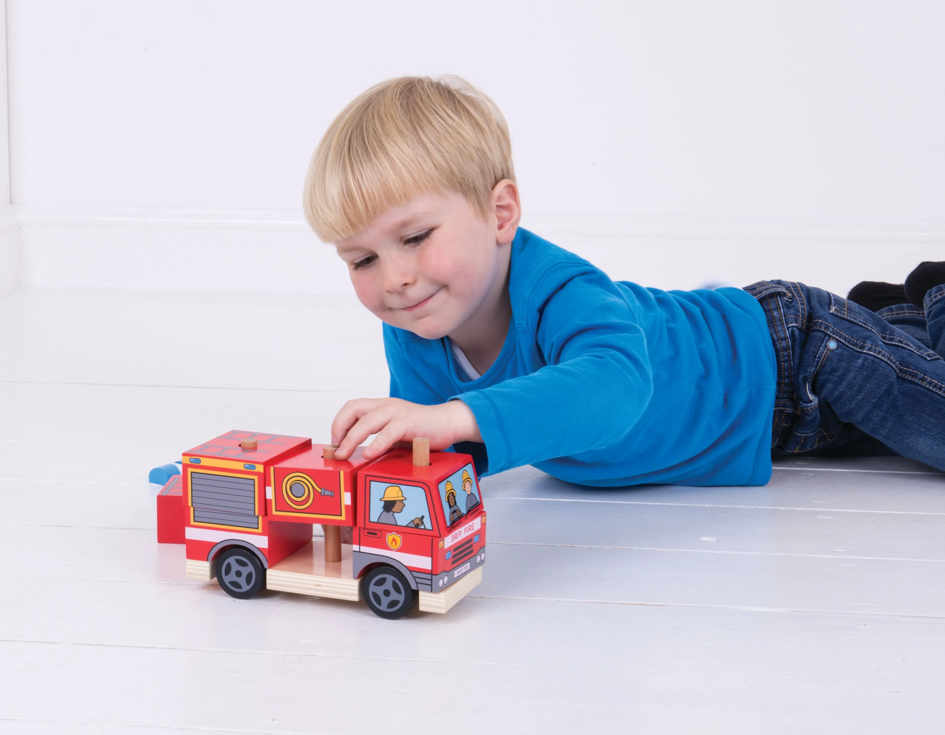 Wooden Stacking Fire Engine