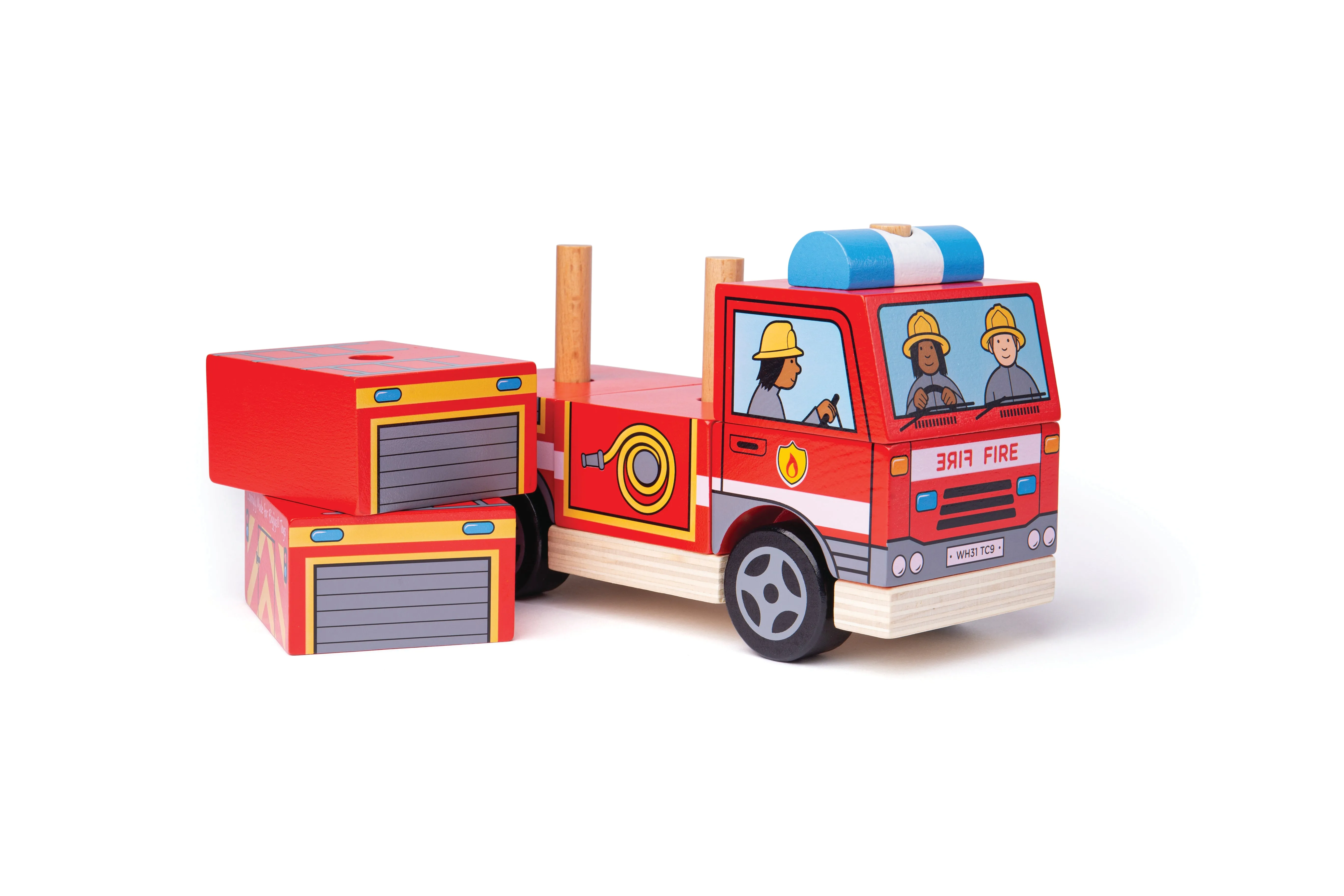 Wooden Stacking Fire Engine