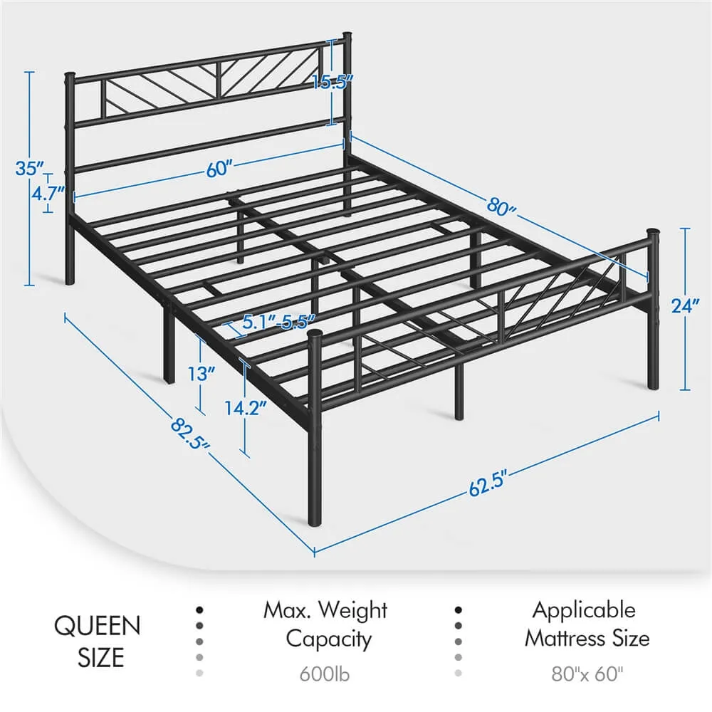 Yaheetech 13 Inches Metal Mattress Foundation for Storage